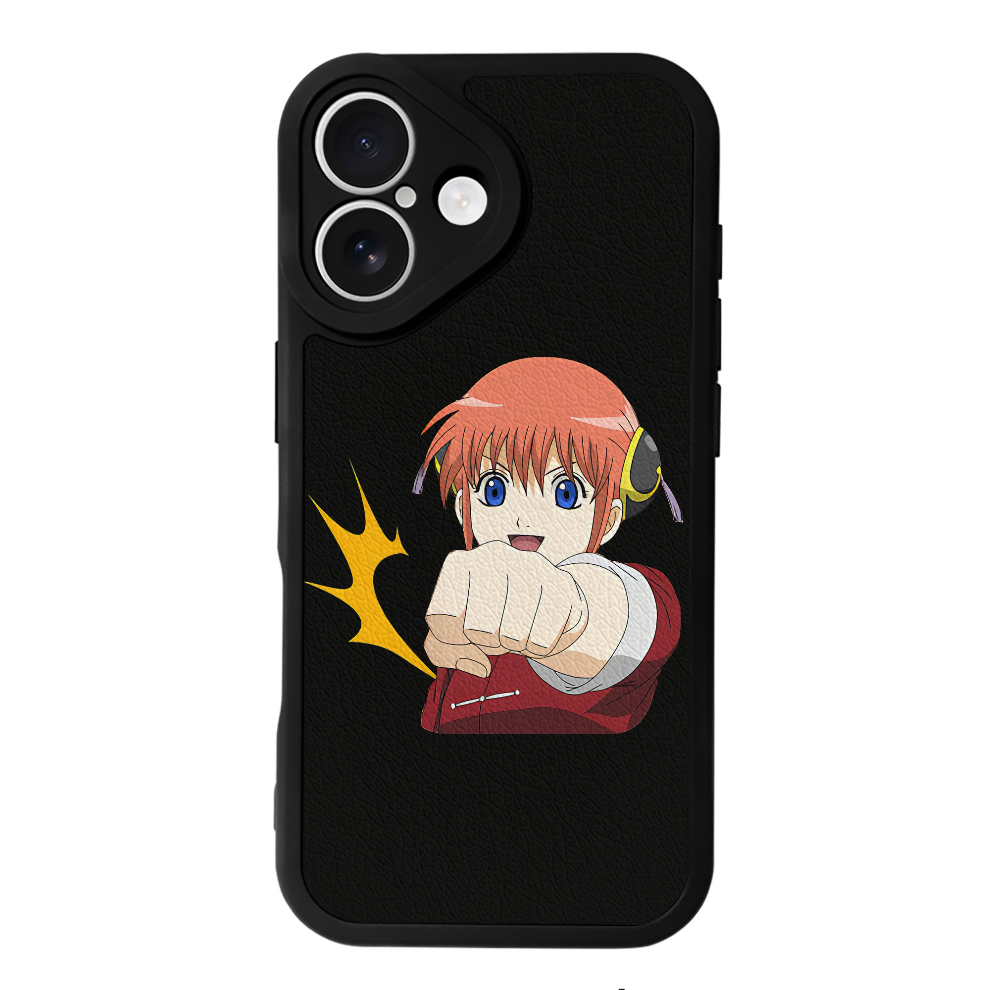（画像用） ぎんたま 坂田銀時（さかたぎんとき） 神楽 志村新八（しむら しんぱち） GINTAMA Sakata Gintoki Kagura Shimura Shinpachi 【iPhone 16シリーズ対応】シリコンスマホケース（レザー調） 材質：シリコン